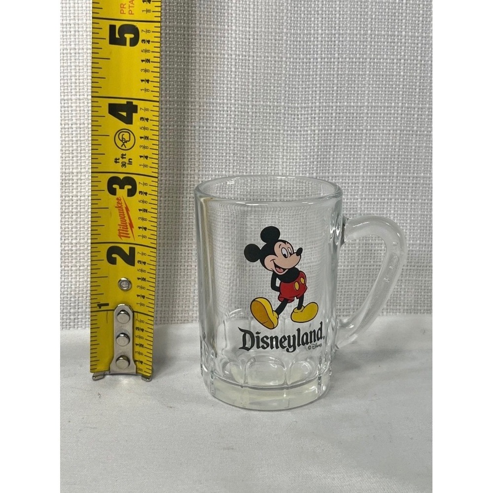 Vintage Disneyland Mickey Mouse Glass Mug Clear Beer Stein Souvenir 3.5 inch - Picture 7 of 7
